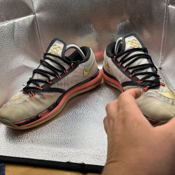 Size 8.5 Nike‎ KD 6 Elite Gold Pink Black Mens Basketball Sneakers 642838-100 main image 9